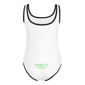 Alternative view of All-Over Print Kids Swimsuit "BORN TO SMILE"