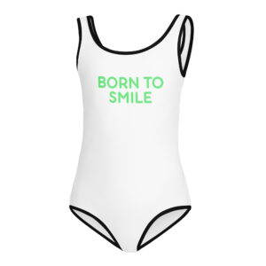 All-Over Print Kids Swimsuit "BORN TO SMILE"