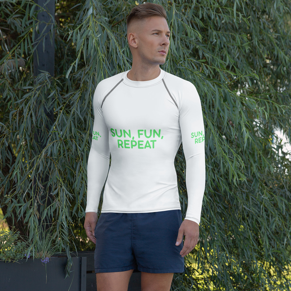 Men's Rash Guard "SUN, FUN, REPEAT" - Image 11
