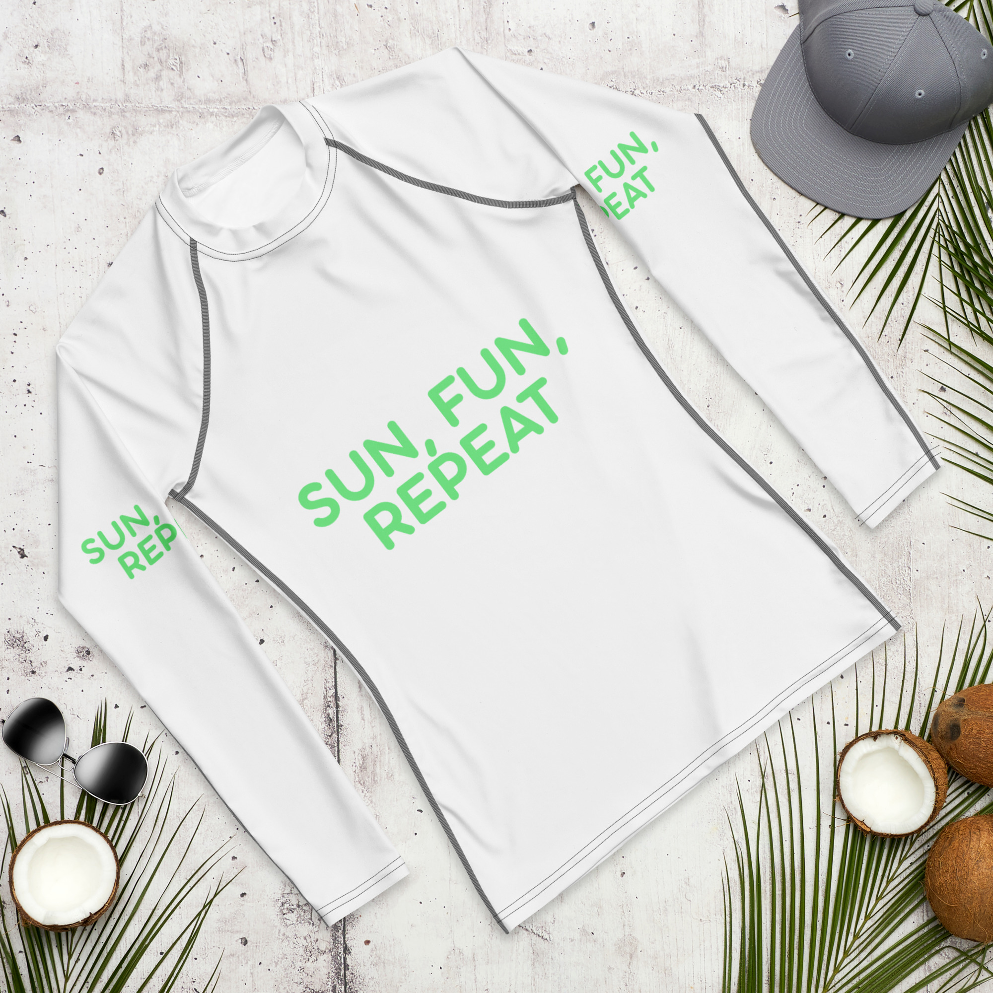 Men's Rash Guard "SUN, FUN, REPEAT" - Image 5