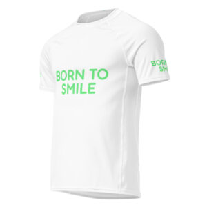 Alternative view of All-over print men’s rash guard "BORN TO SMILE"