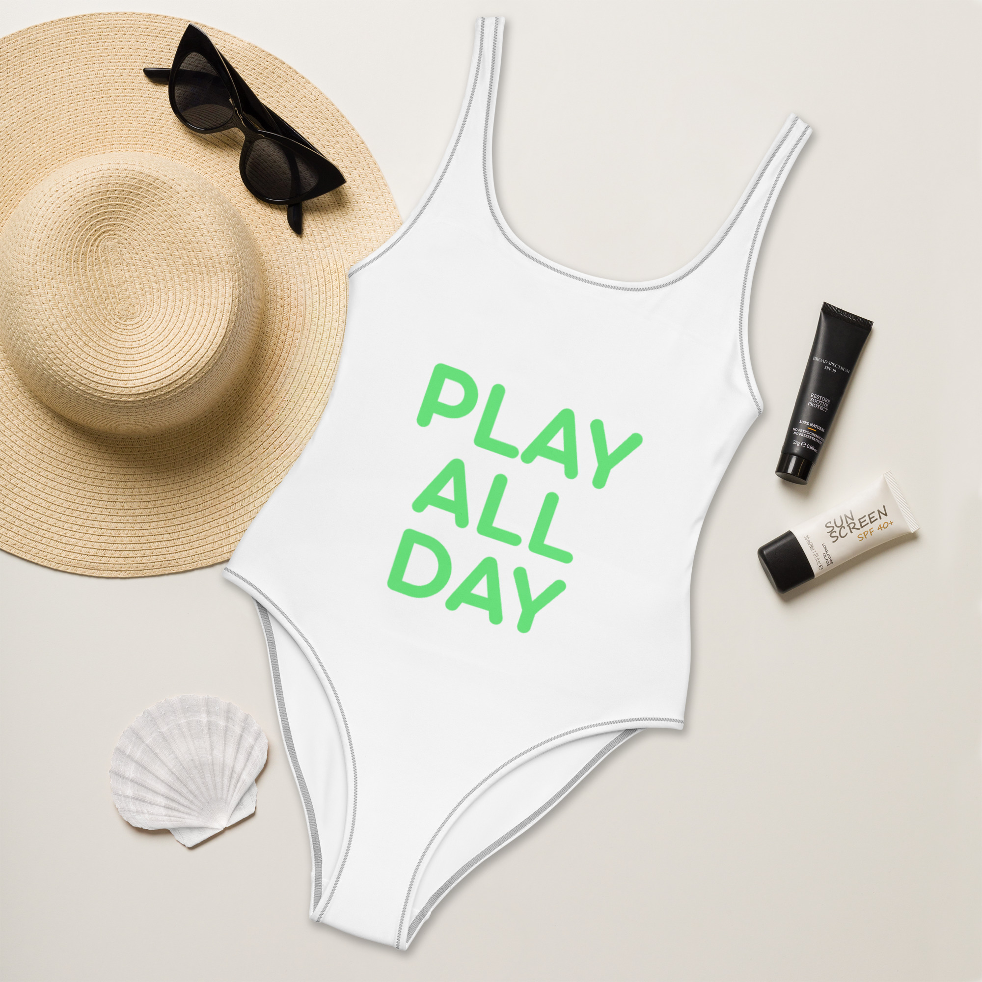 One-Piece Swimsuit "PLAY ALL DAY" - Image 9