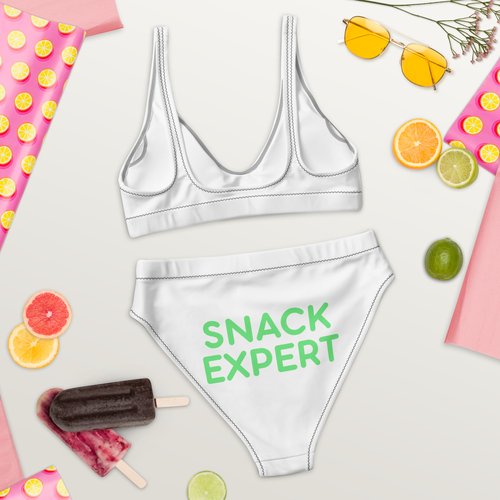 Recycled high-waisted bikini "SNACK EXPERT" - Image 8