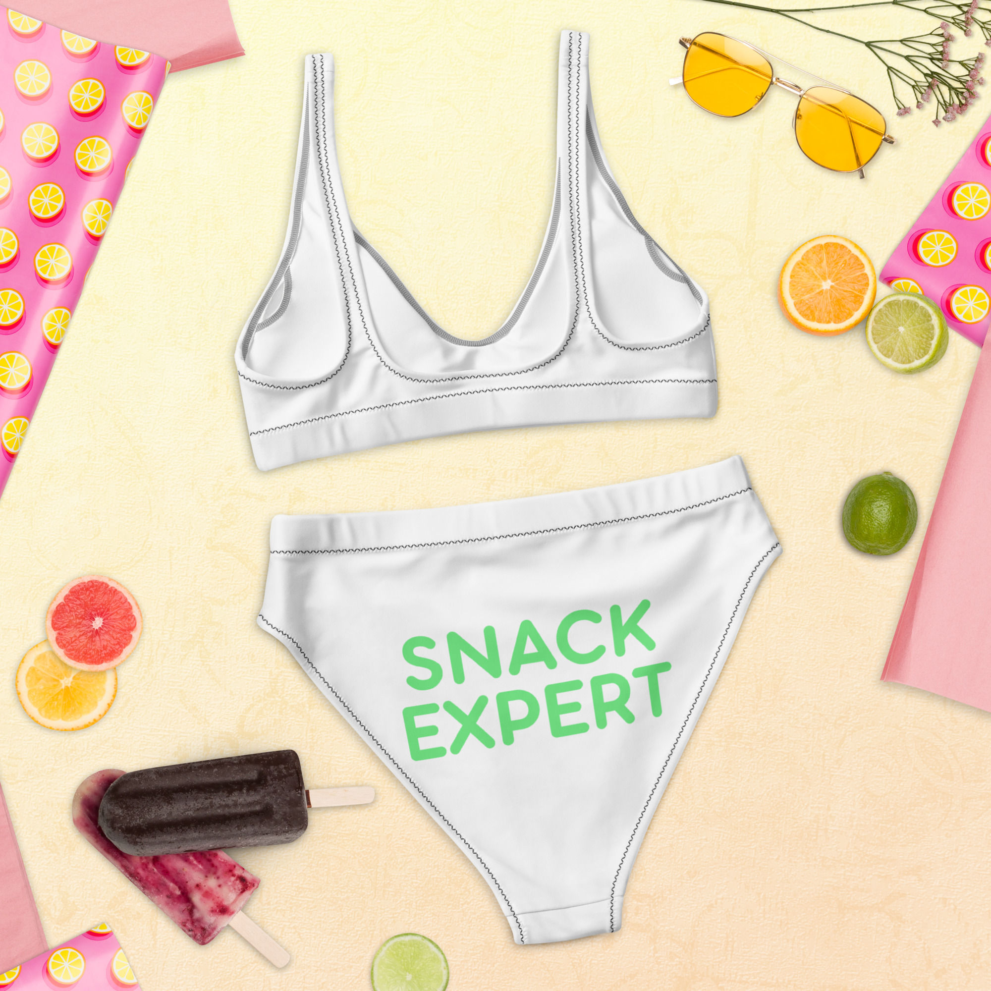 Recycled high-waisted bikini "SNACK EXPERT" - Image 6