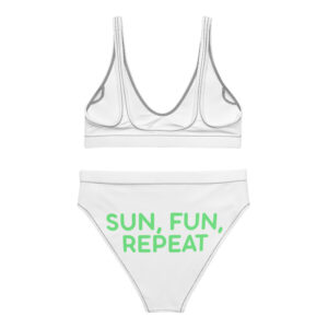 Alternative view of Recycled high-waisted bikini "SUN, FUN, REPEAT"