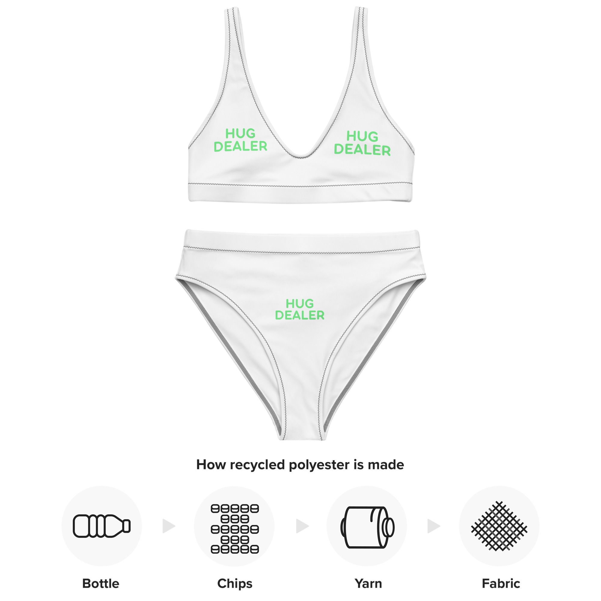 Recycled high-waisted bikini "HUG DEALER" - Image 11