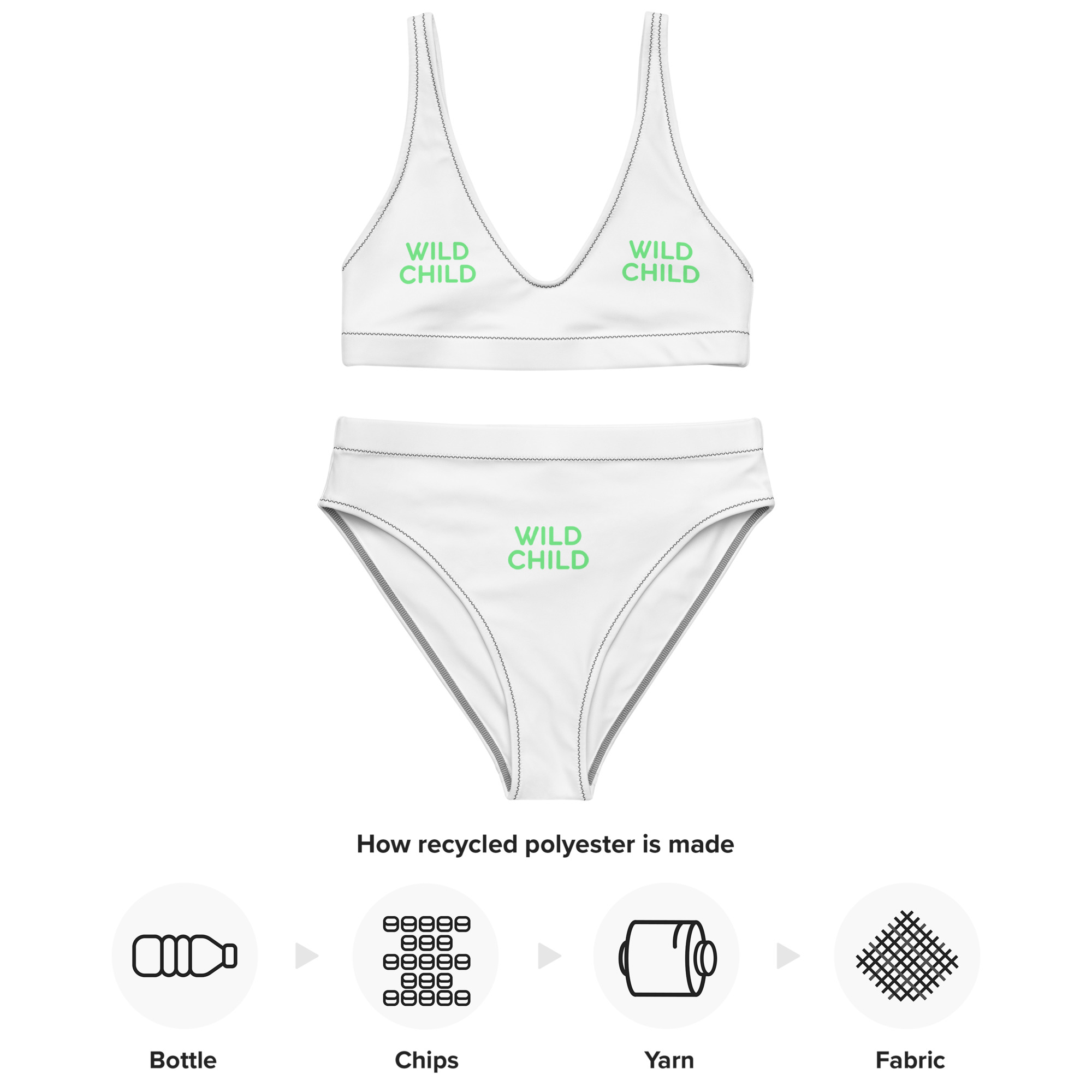 Recycled high-waisted bikini "WILD CHILD" - Image 10