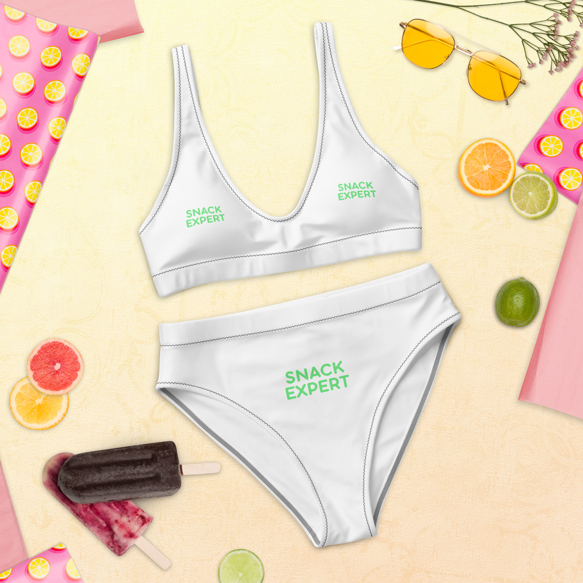 Recycled high-waisted bikini "SNACK EXPERT" - Image 5