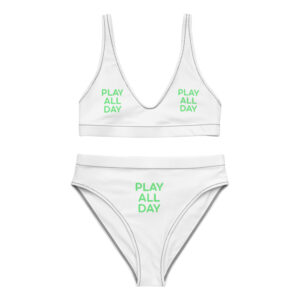 Recycled high-waisted bikini "PLAY ALL DAY"