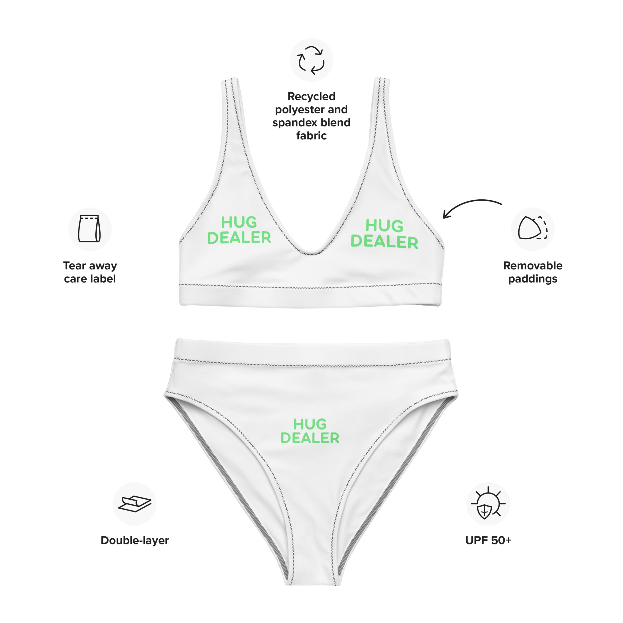 Recycled high-waisted bikini "HUG DEALER" - Image 10