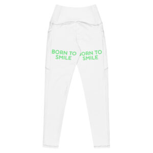 Alternative view of Leggings with pockets "BORN TO SMILE"