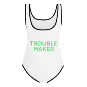 Alternative view of All-Over Print Youth Swimsuit "TROUBLE MAKER"