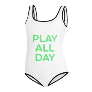 All-Over Print Youth Swimsuit "PLAY ALL DAY"