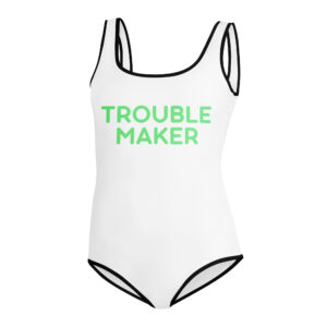All-Over Print Youth Swimsuit "TROUBLE MAKER"