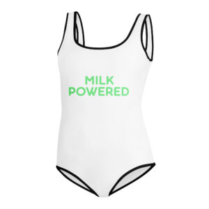 All-Over Print Youth Swimsuit "MILK POWERED"