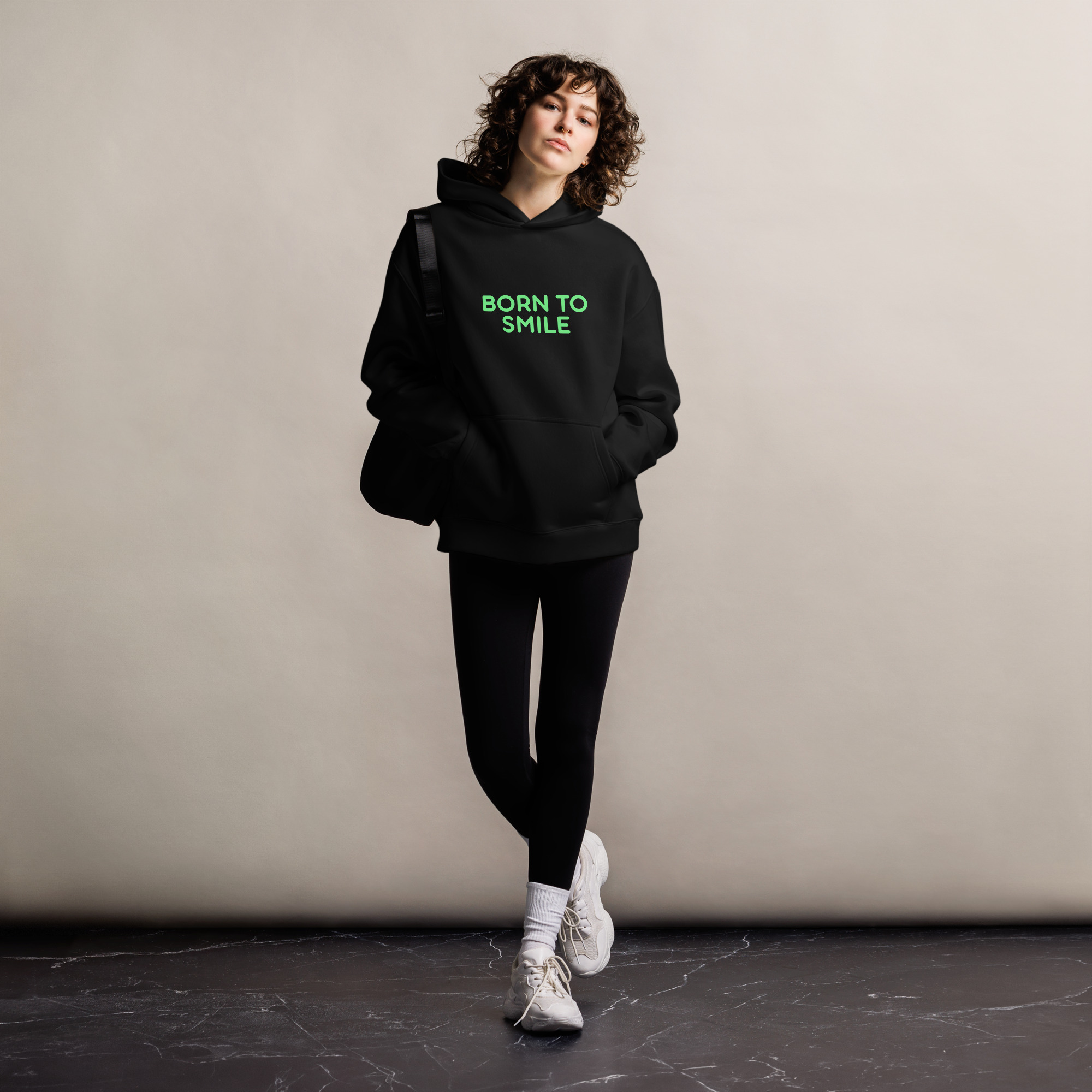 Unisex oversized hoodie "BORN TO SMILE" - Image 17