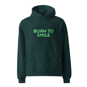 Alternative view of Unisex oversized hoodie "BORN TO SMILE"