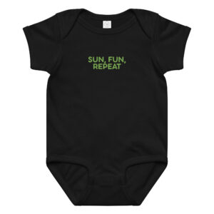 Baby jersey bodysuit "SUN, FUN, REPEAT"
