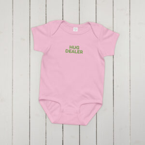 Baby jersey bodysuit "HUG DEALER"