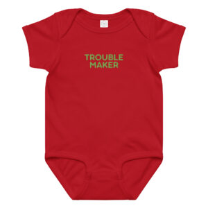 Alternative view of Baby jersey bodysuit "TROUBLE MAKER"