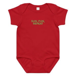 Alternative view of Baby jersey bodysuit "SUN, FUN, REPEAT"