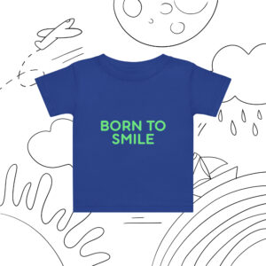 Alternative view of Baby jersey t-shirt "BORN TO SMILE"