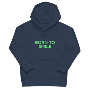 Alternative view of Kids eco hoodie "BORN TO SMILE"