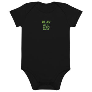 Organic cotton baby bodysuit "PLAY ALL DAY"