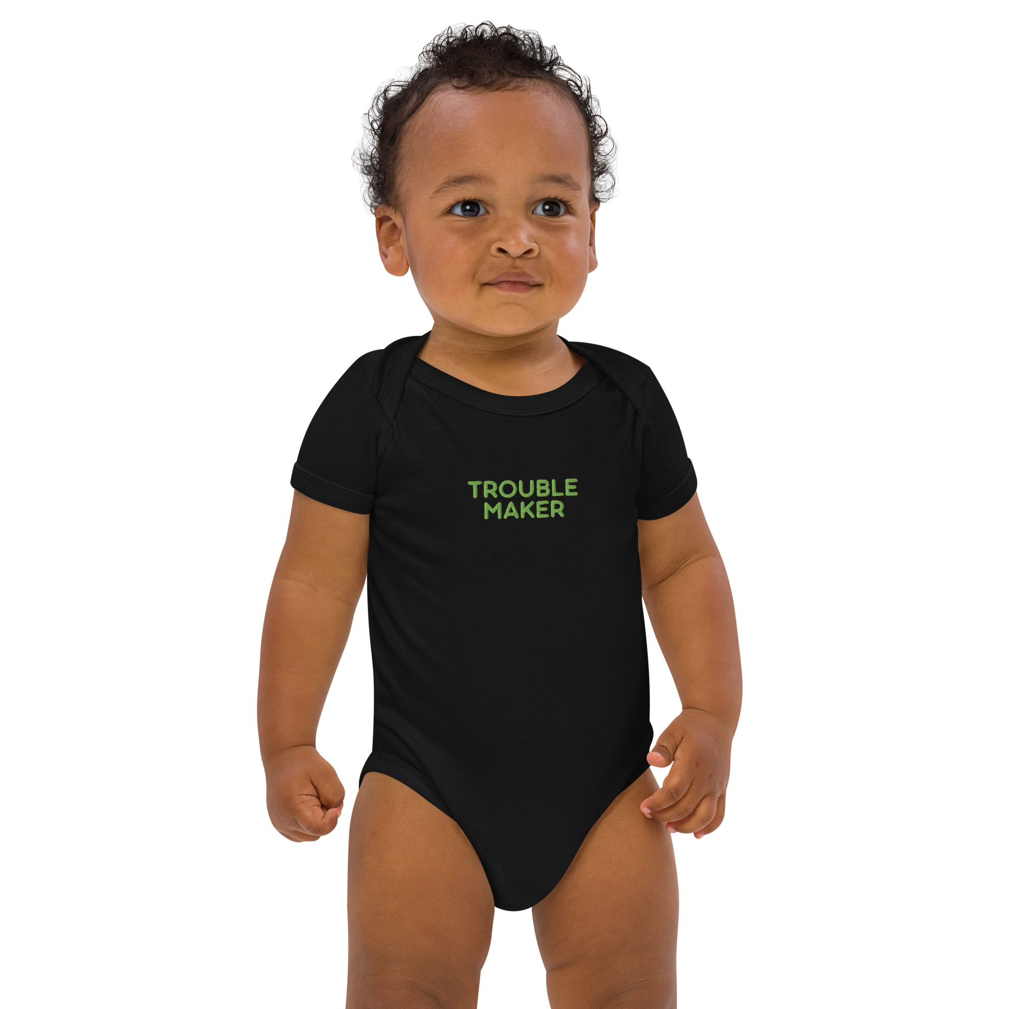 Organic cotton baby bodysuit "TROUBLE MAKER" - Image 10