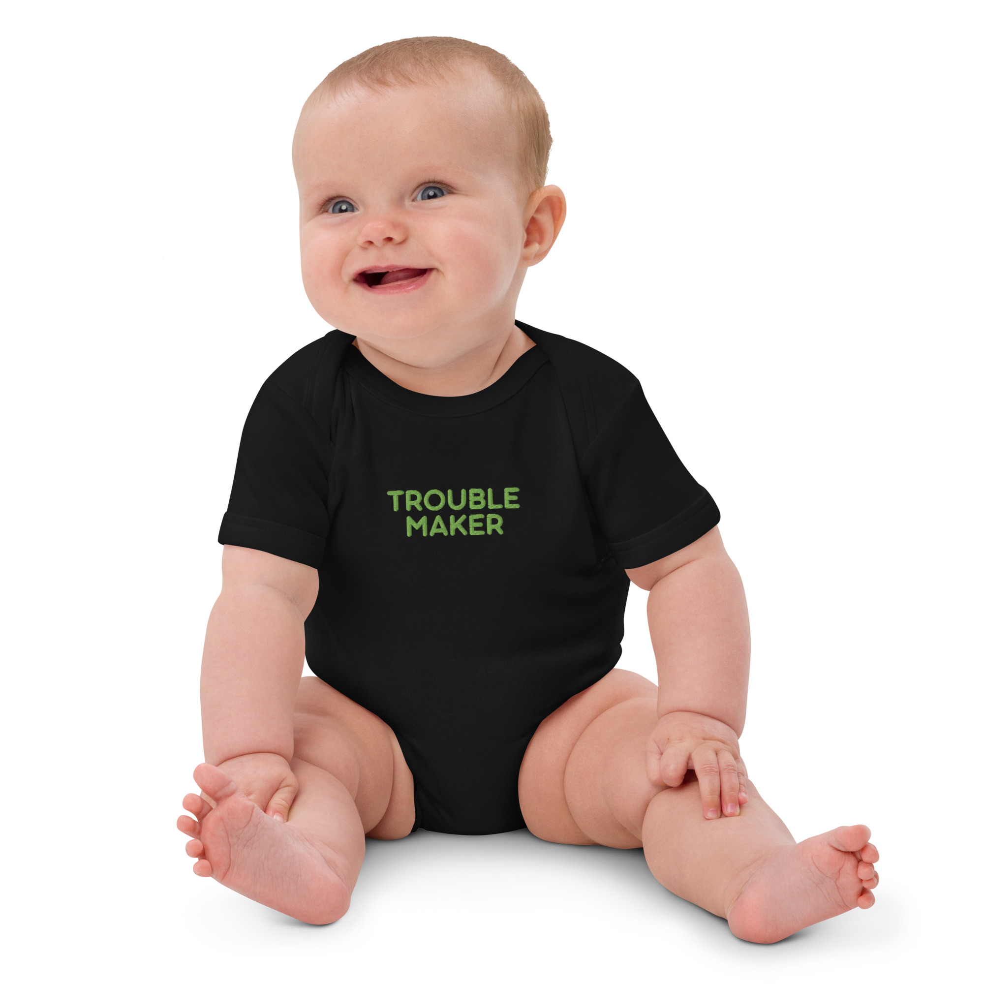 Organic cotton baby bodysuit "TROUBLE MAKER" - Image 16