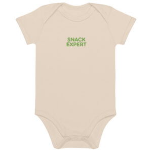 Organic cotton baby bodysuit "SNACK EXPERT"