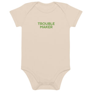 Alternative view of Organic cotton baby bodysuit "TROUBLE MAKER"