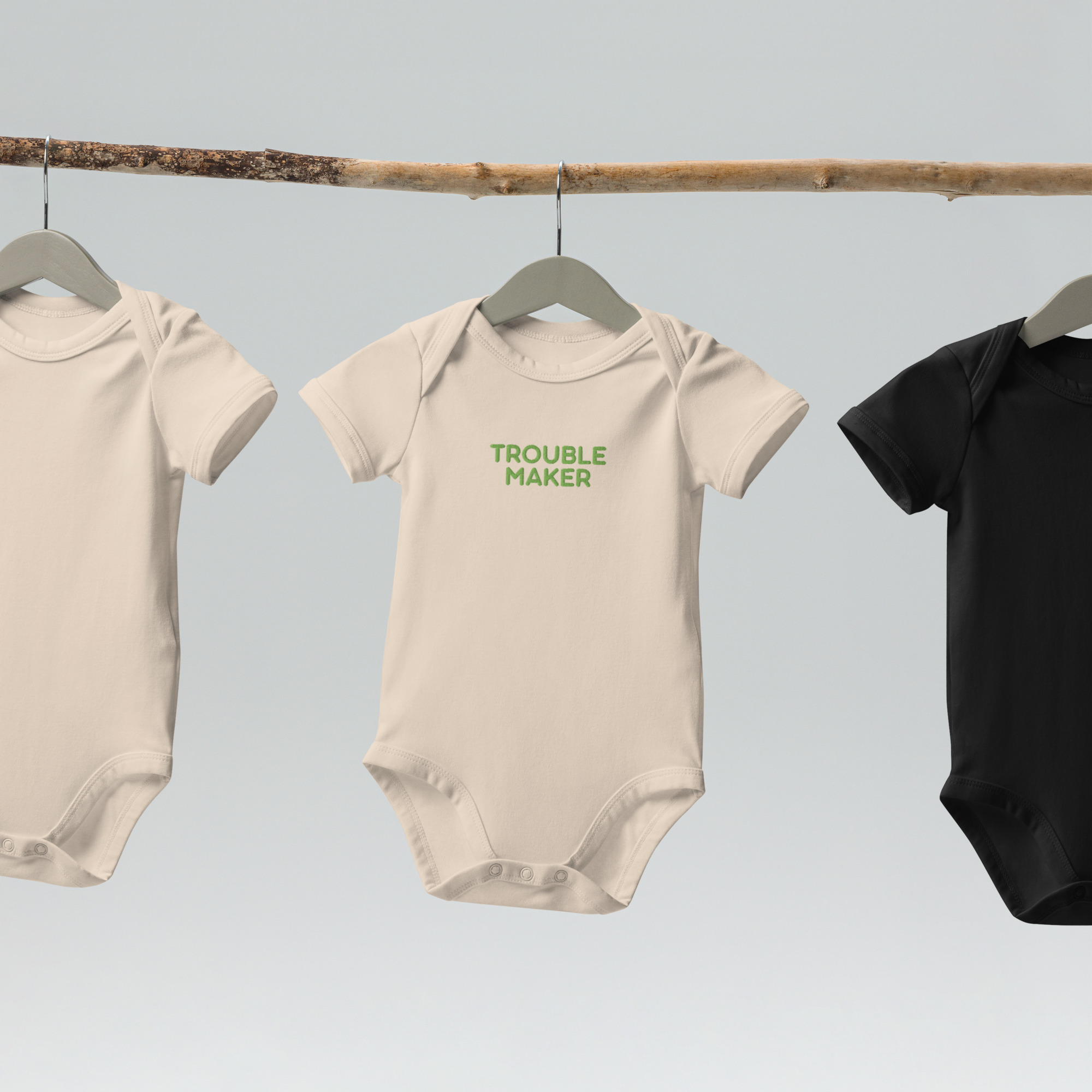 Organic cotton baby bodysuit "TROUBLE MAKER" - Image 8