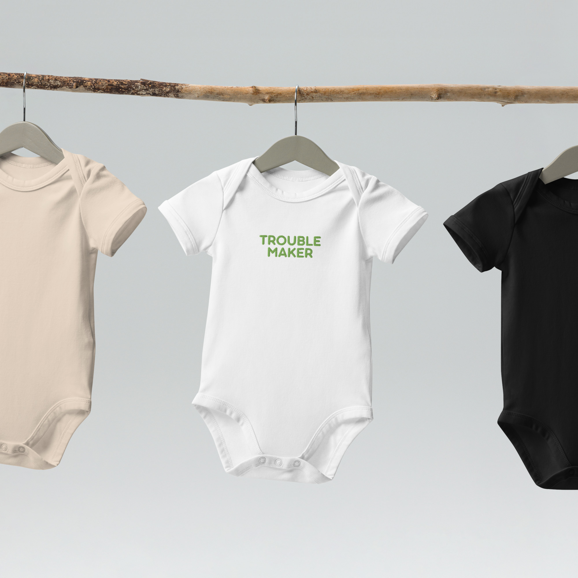 Organic cotton baby bodysuit "TROUBLE MAKER" - Image 9