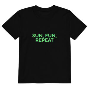 Organic cotton kids t-shirt "SUN, FUN, REPEAT"