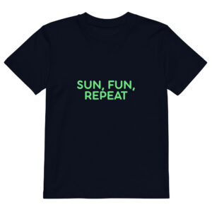 Alternative view of Organic cotton kids t-shirt "SUN, FUN, REPEAT"