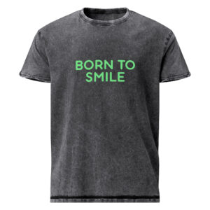 Denim T-Shirt "BORN TO SMILE"