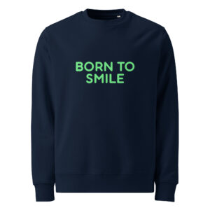 Alternative view of Unisex eco sweatshirt "BORN TO SMILE"