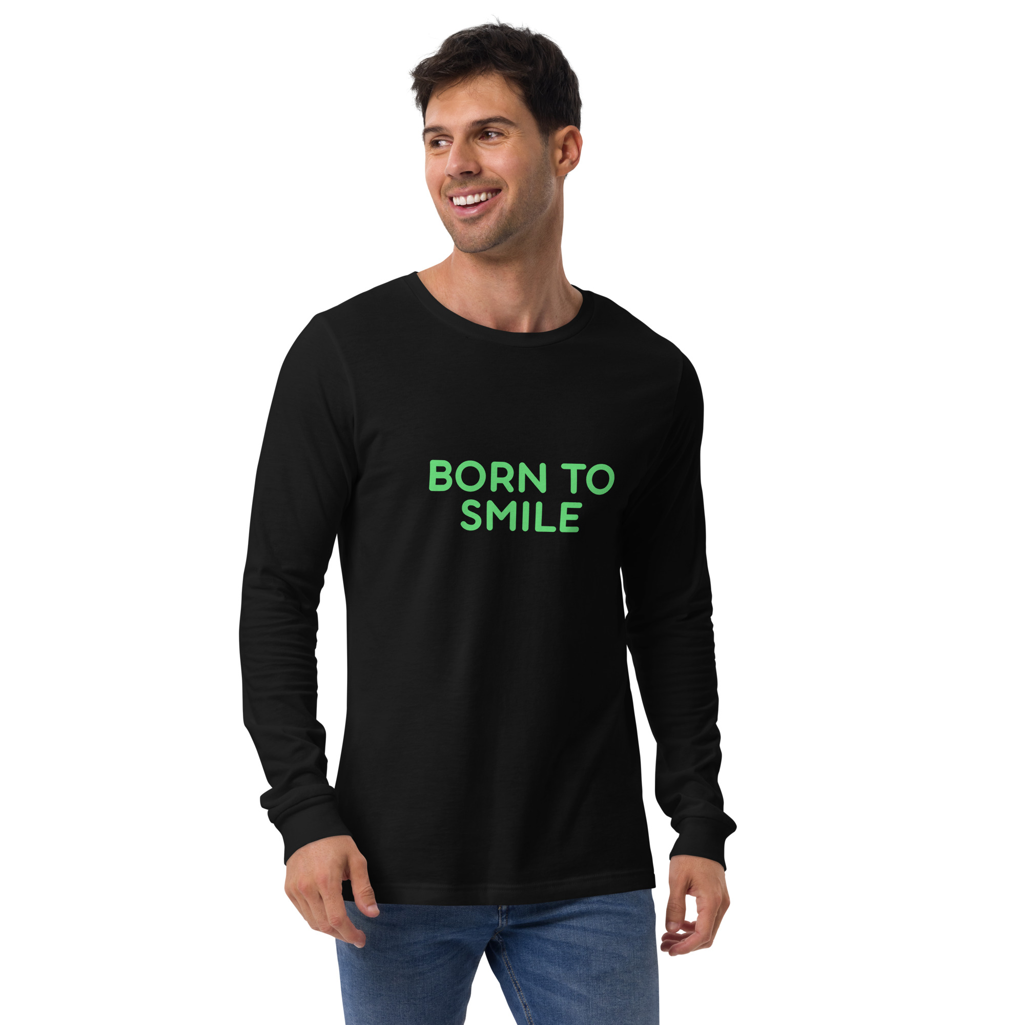 Unisex Long Sleeve Tee "BORN TO SMILE" - Image 15