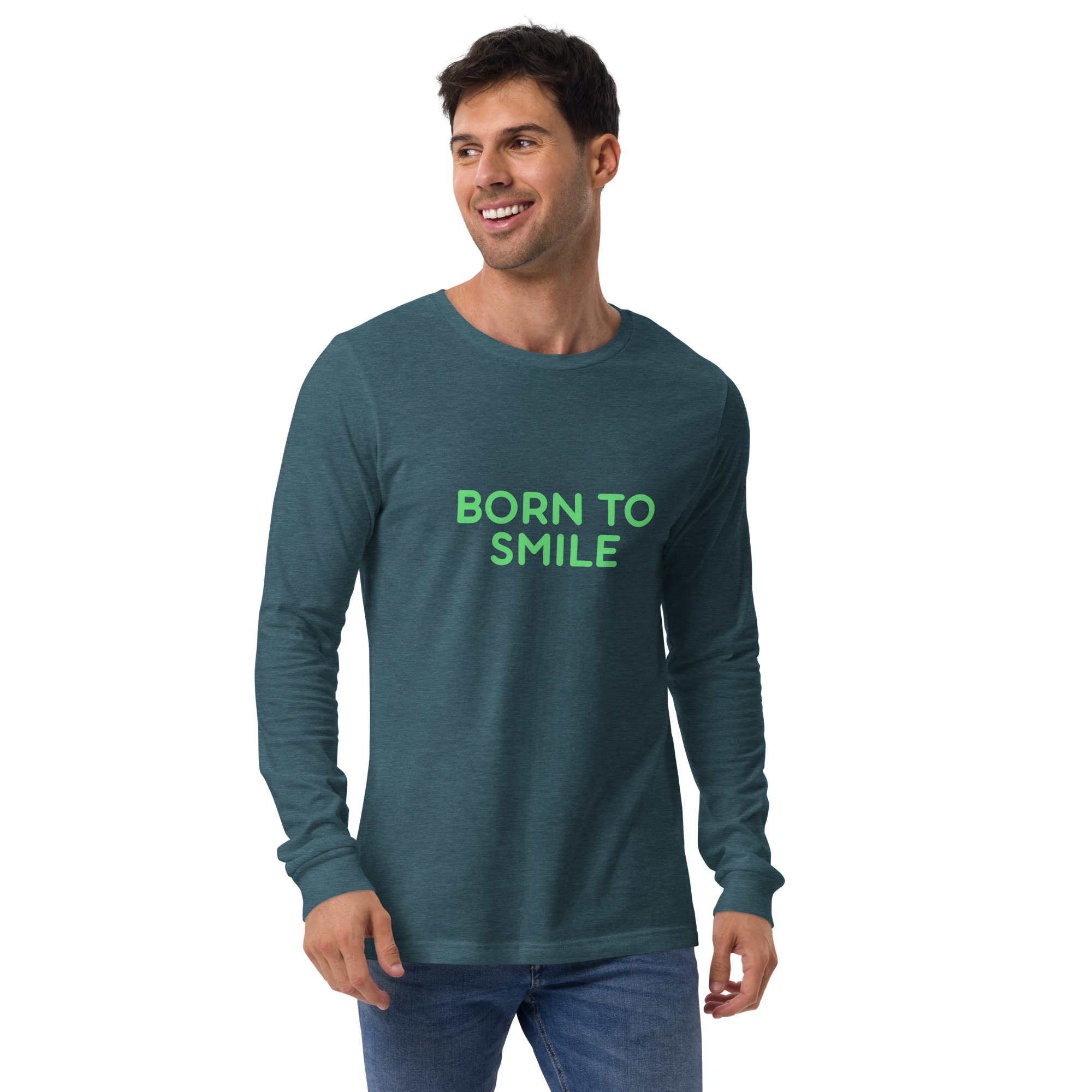 Unisex Long Sleeve Tee "BORN TO SMILE" - Image 23