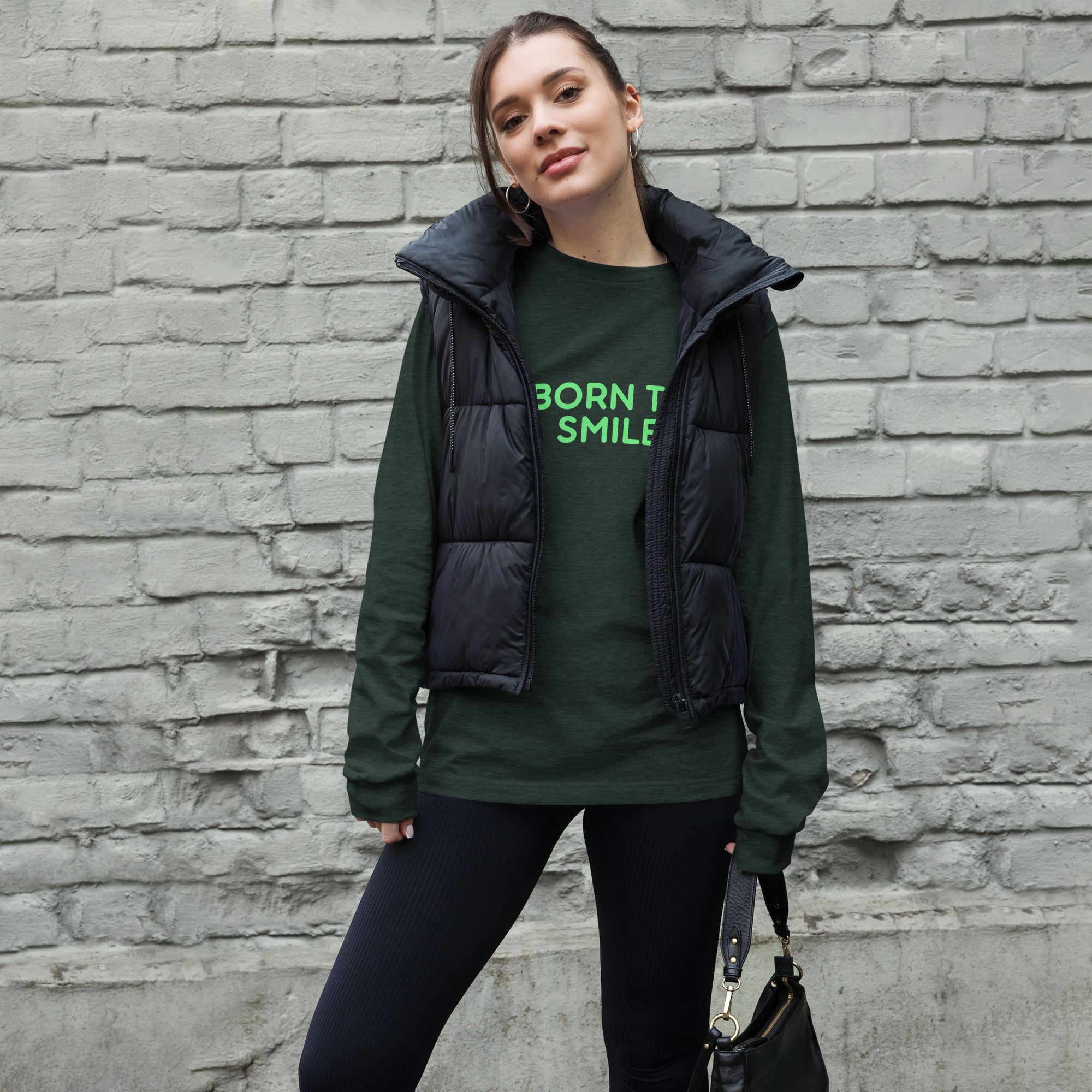 Unisex Long Sleeve Tee "BORN TO SMILE" - Image 32