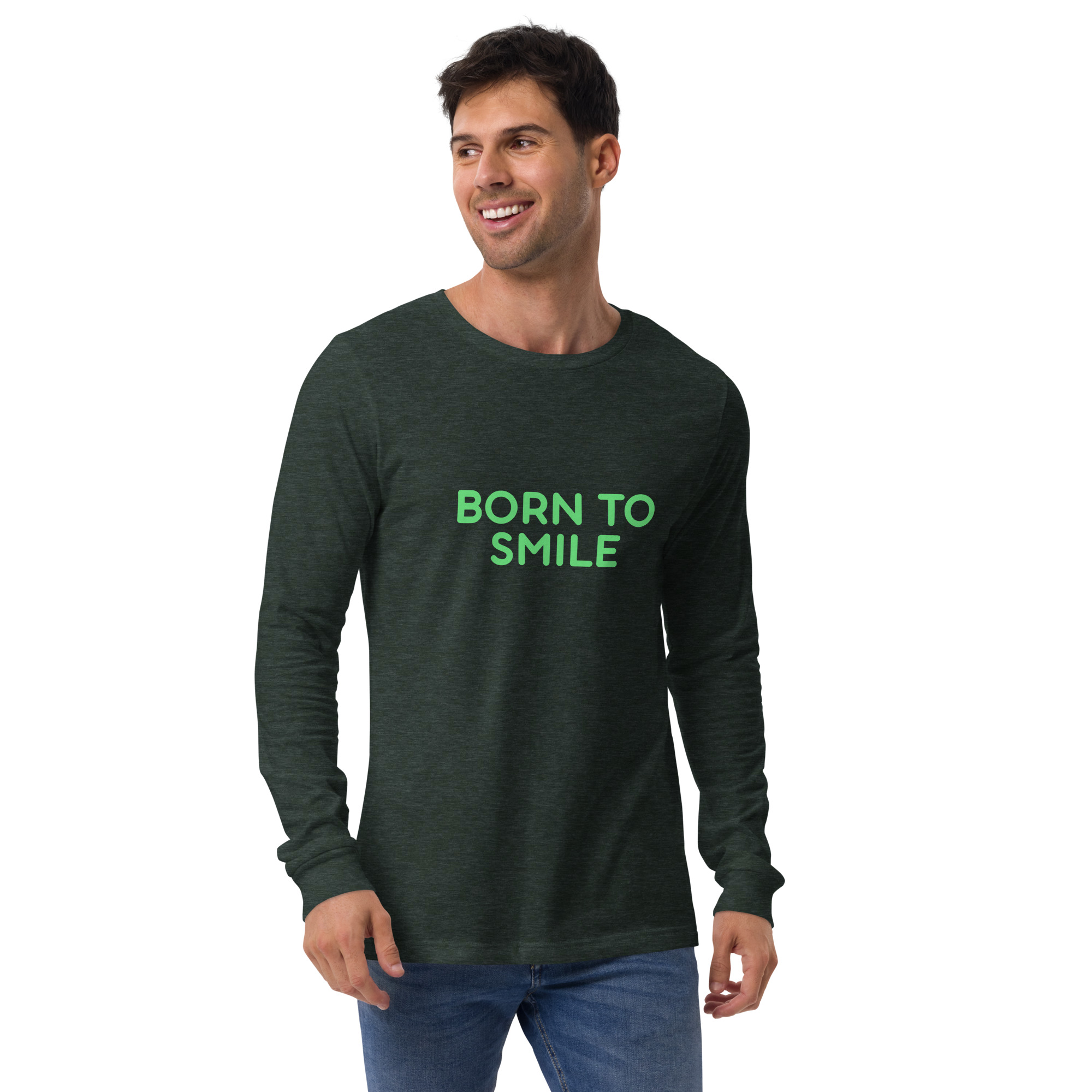 Unisex Long Sleeve Tee "BORN TO SMILE" - Image 19