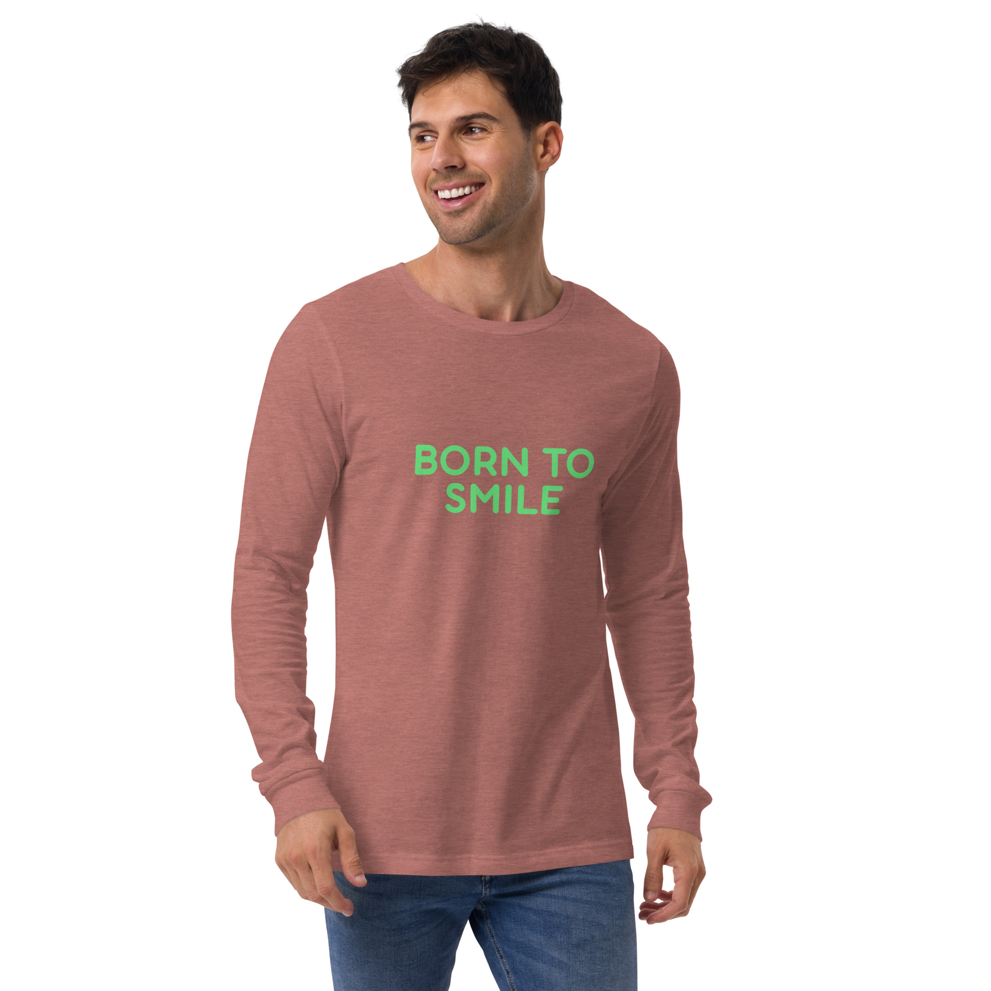 Unisex Long Sleeve Tee "BORN TO SMILE" - Image 25