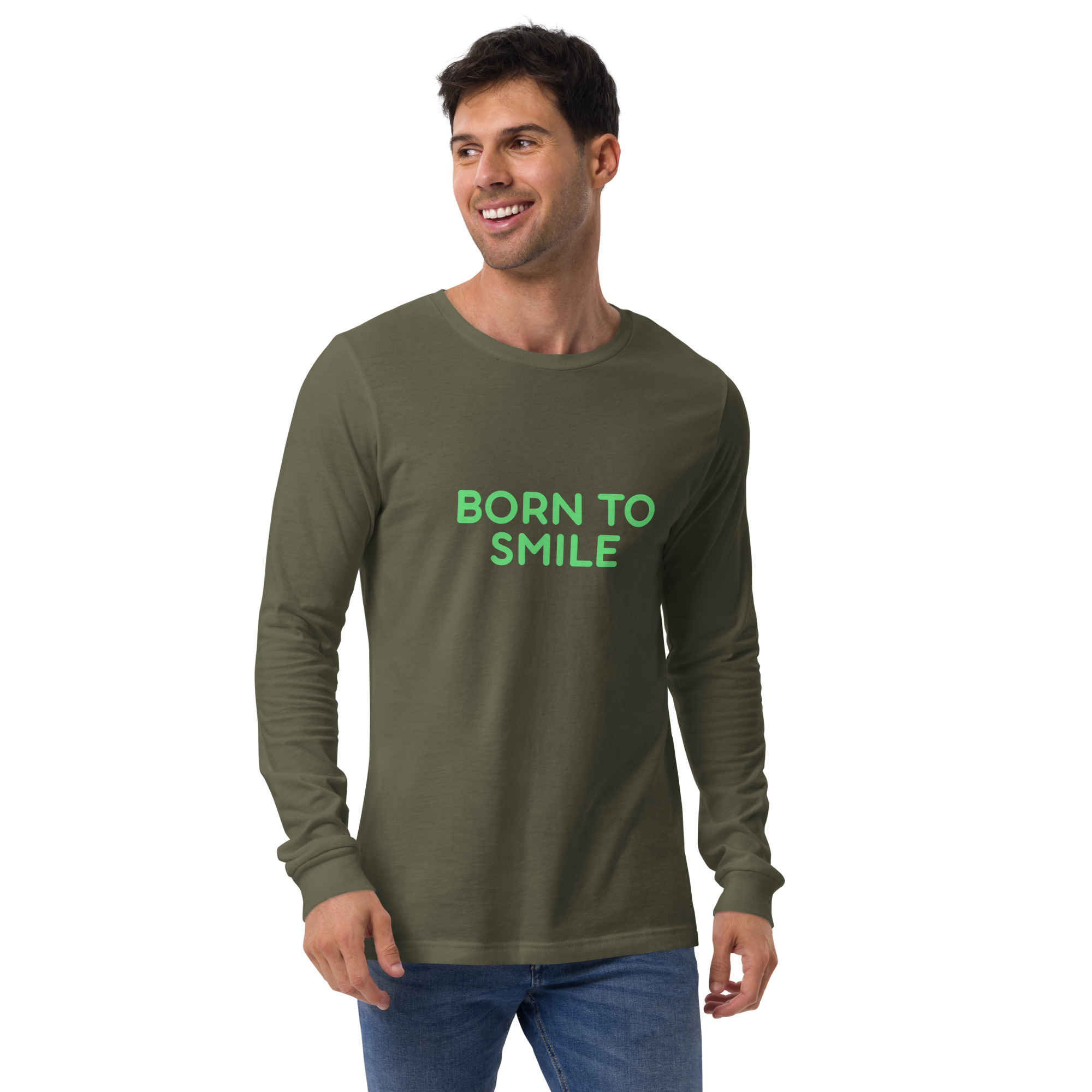 Unisex Long Sleeve Tee "BORN TO SMILE" - Image 24