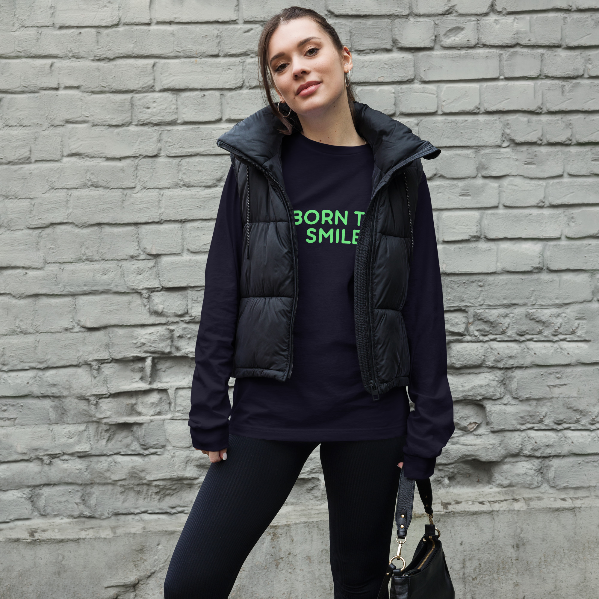 Unisex Long Sleeve Tee "BORN TO SMILE" - Image 29