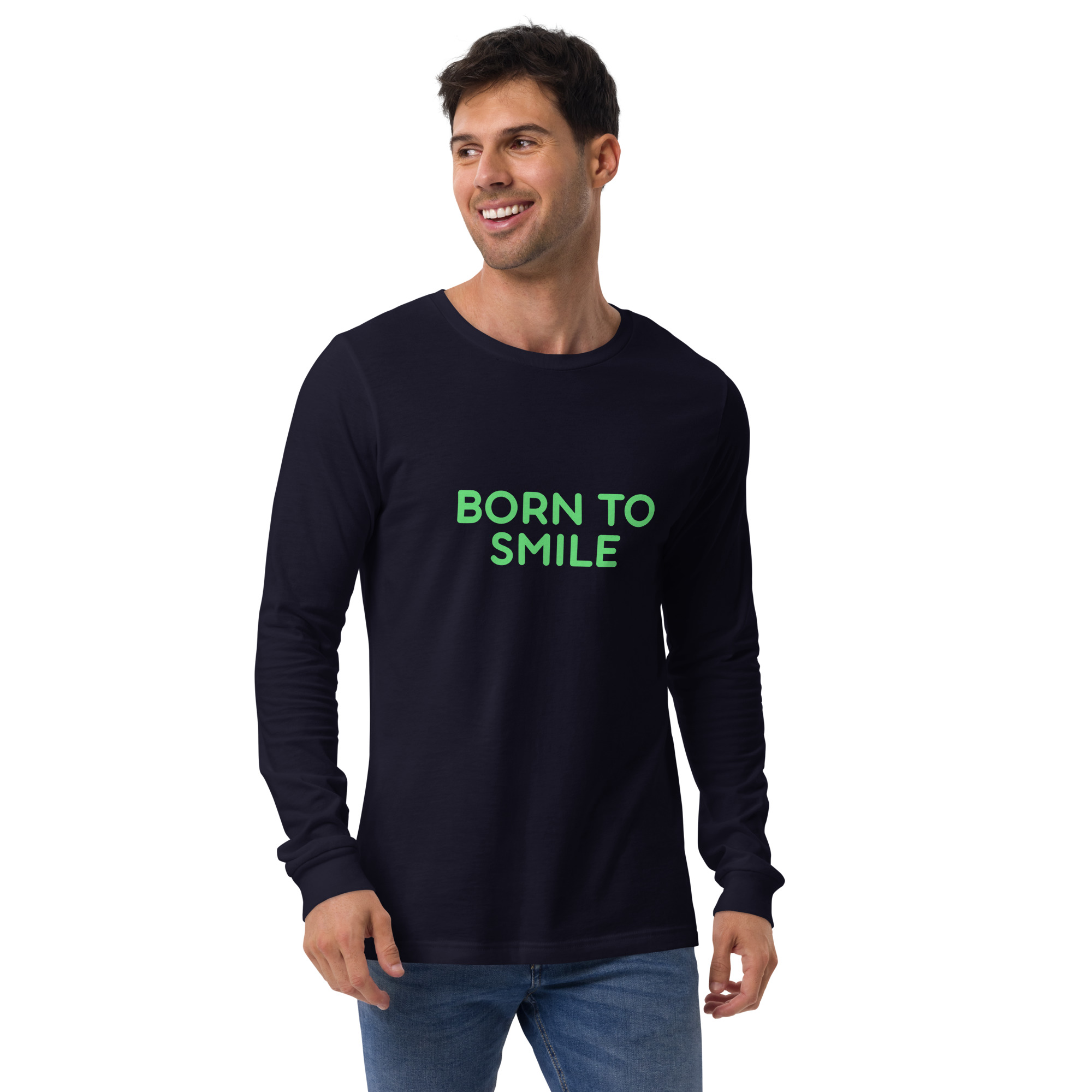 Unisex Long Sleeve Tee "BORN TO SMILE" - Image 16