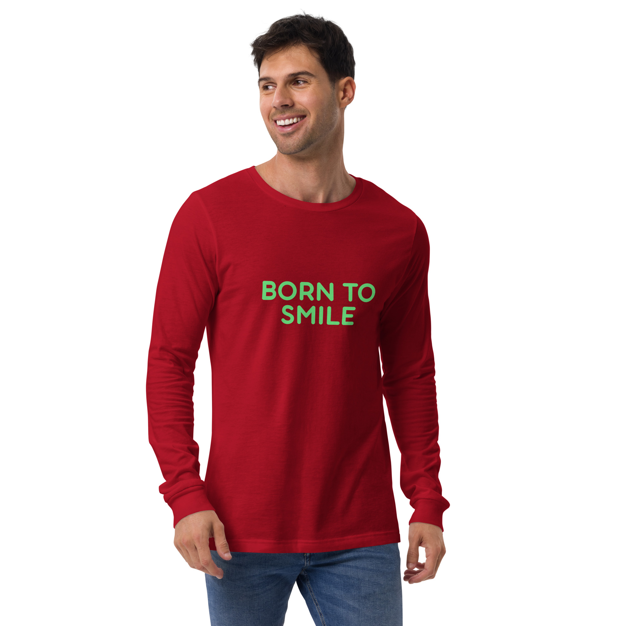 Unisex Long Sleeve Tee "BORN TO SMILE" - Image 18