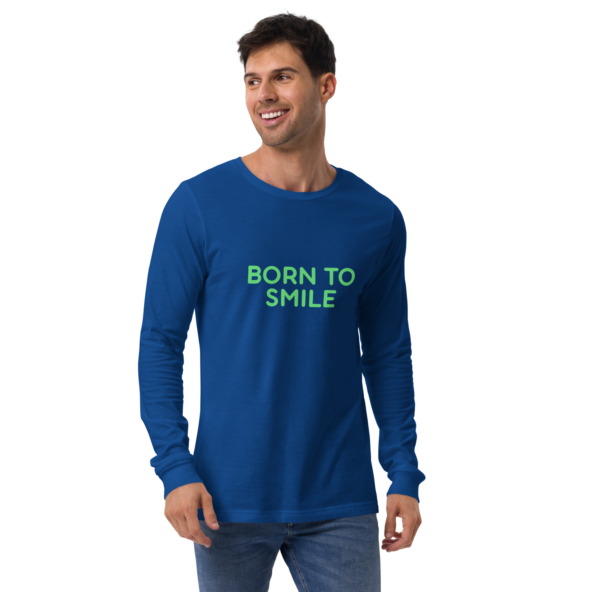 Unisex Long Sleeve Tee "BORN TO SMILE" - Image 21