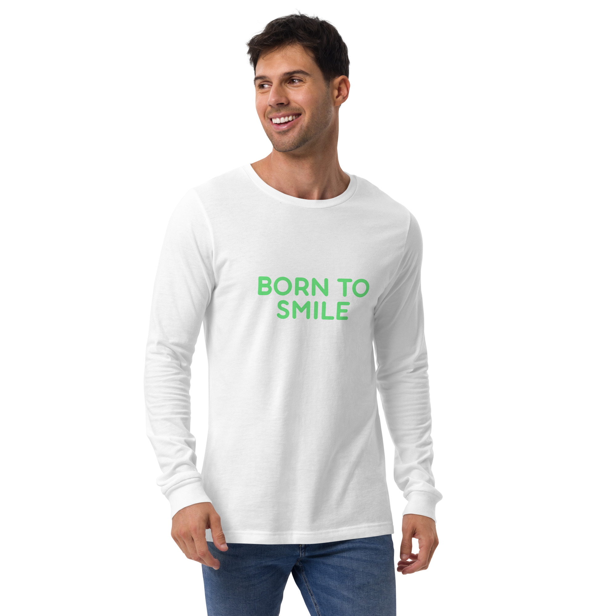 Unisex Long Sleeve Tee "BORN TO SMILE" - Image 26