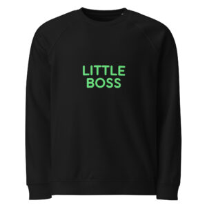 Unisex organic raglan sweatshirt "LITTLE BOSS"
